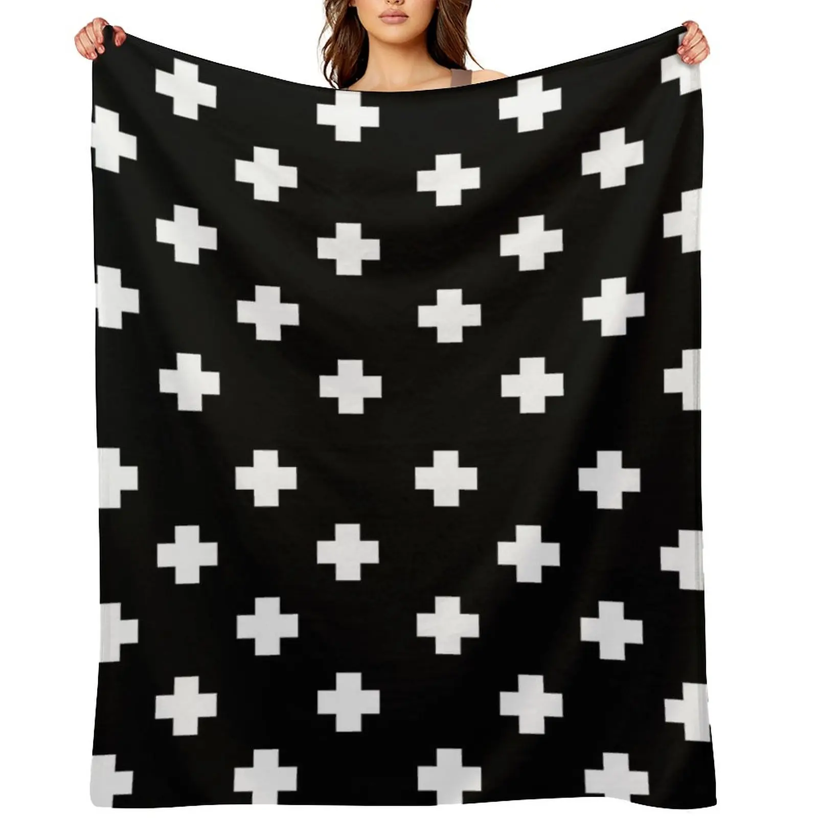 

Swiss Cross Pattern Throw Blanket Plush Weighted Winter beds Large Blankets