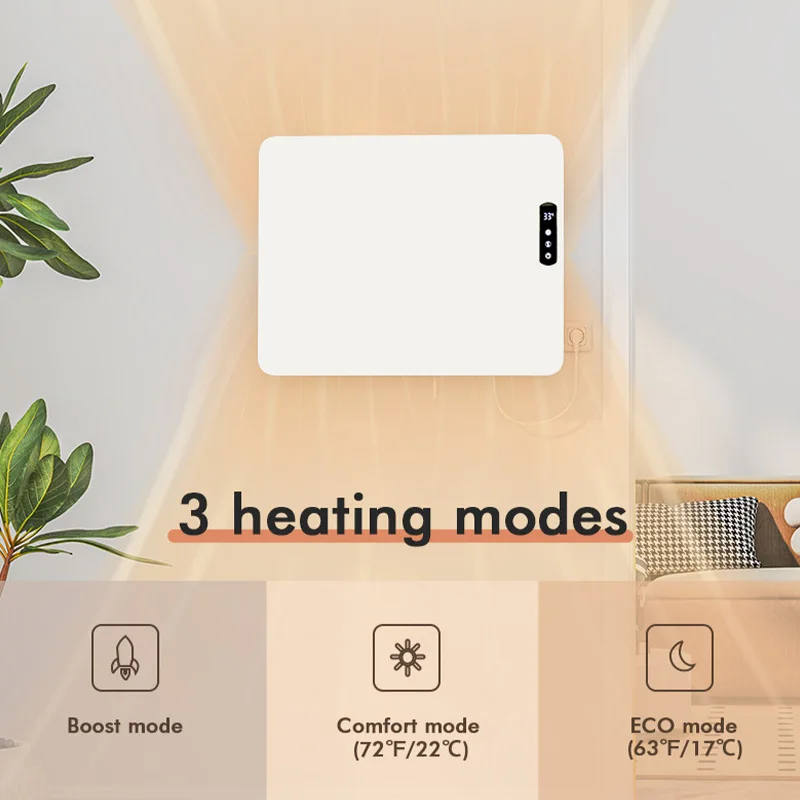 Household Convection Electric Heater Wall-mounted Hot Air Circulation Heater Indoor Intelligent Constant Temperature Heater