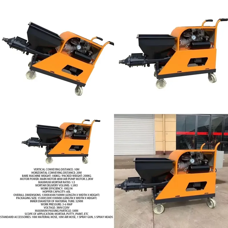 for 380V High Pressure Spraying Machine Multi Functional Paint Cement Mortar Grouting Putty Real Stone Paint Plastering Spray