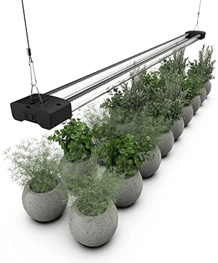 

Full Spectrum LED Grow Light with Red Linkable Design for Indoor Plants, 4 FT Black Fixture