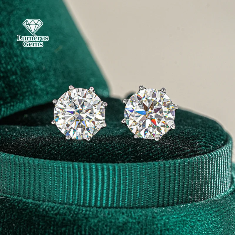 

Серьги с морганитом и бриллиантами LumièRe Gems новой модели PT950 для женщин - классические 2CT/3CT - высококачественное мастерство с бриллиантами