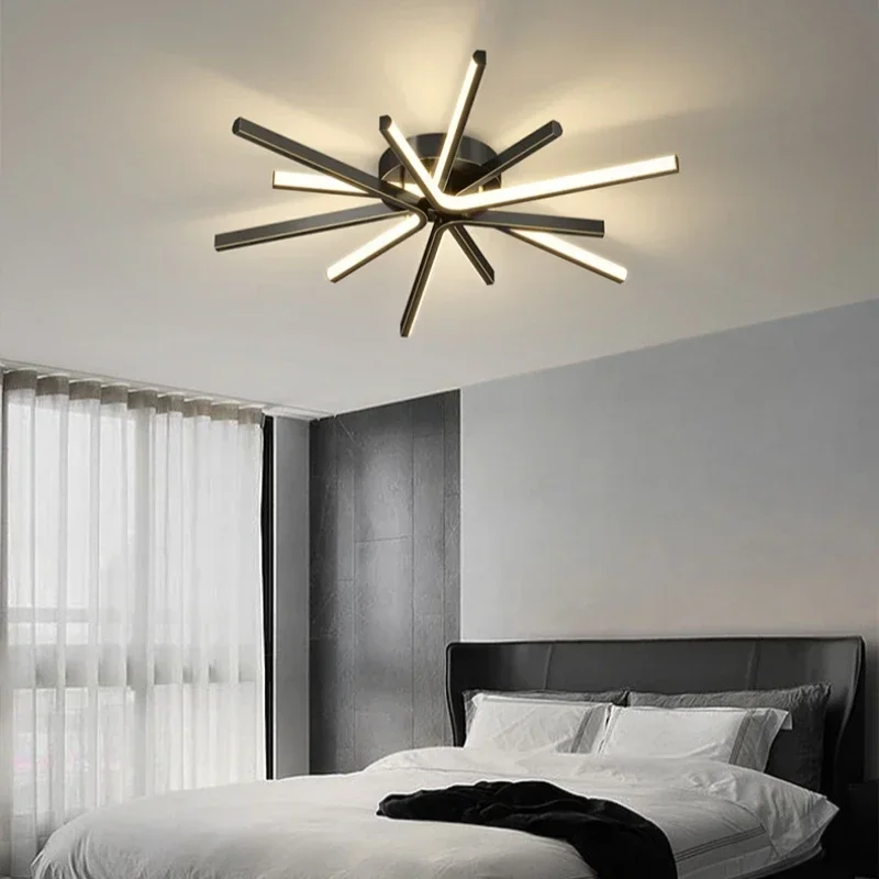 Modern Minimalist LED Living Room Ceiling Lamp Creative Restaurant Study Bedroom Luxury All Copper Chandelier Art Decor Lighting