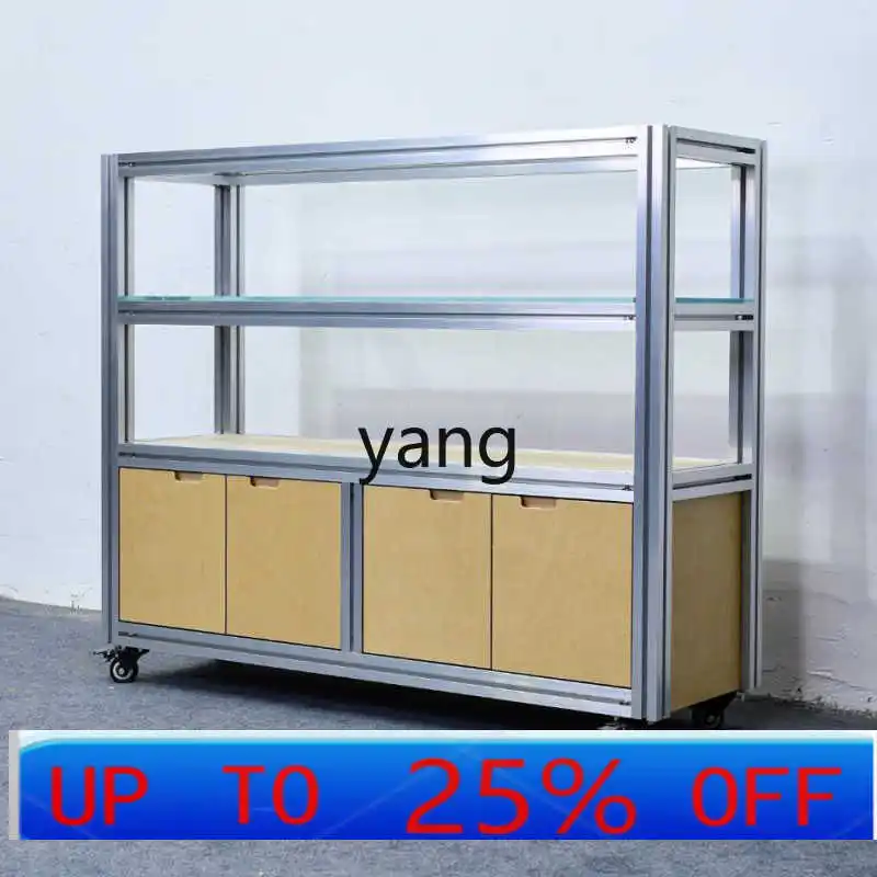 

LTT aluminum alloy birch with glass shelf display shelf multi-layer bedside table product booth