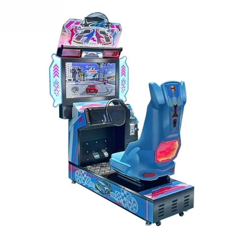 3D video electronic dynamic car driving experience and racing emulator coin operated arcade for sale