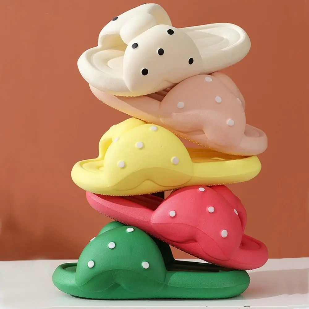 البولكا نقطة الشريحة النعال النساء الحلو المضادة للانزلاق Bowknot النعال منزل حذاء مسطح مفتوح الأصابع سميكة سوليد النعال الإناث #3