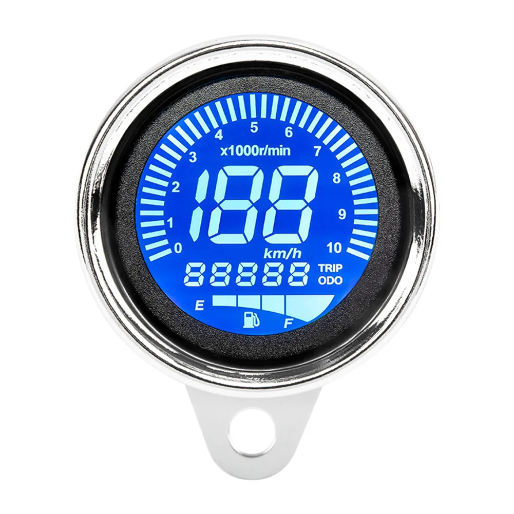 Universal 12V Motorcycle Speedometer Odometer LED Digital Indicator Tachometer Fuel Meter For 2-4 Cylinders Acesssories