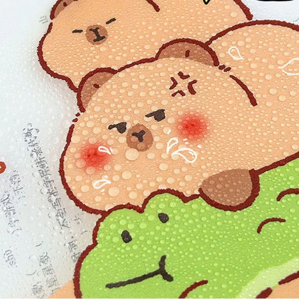 Tas File PP Capybara Bukaan Besar Tas Penyimpanan Kertas Tahan Air Tas File Zip Transparan dan Terlihat Ringan dan Portabel