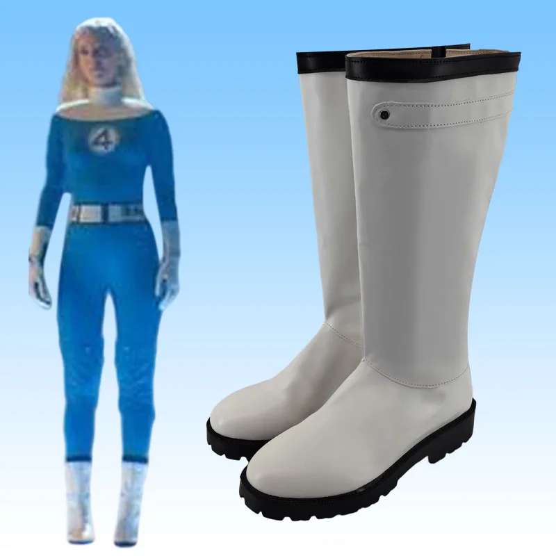 Los cuatro fantásticos zapatos invisibles para mujer, botas a media pantorrilla, mascarada de Halloween, actuación de Carnaval, accesorios de disfraz de fiesta