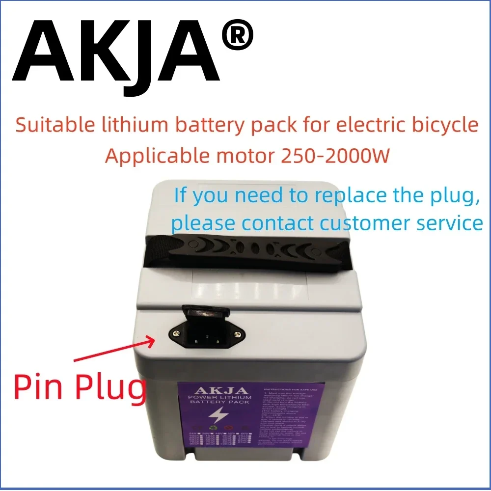 Batterie au lithium 18650 à pleine capacité, transport rapide aérien, adaptée pour 250-2000W, 52V, 10Ah-60Ah, nouveau