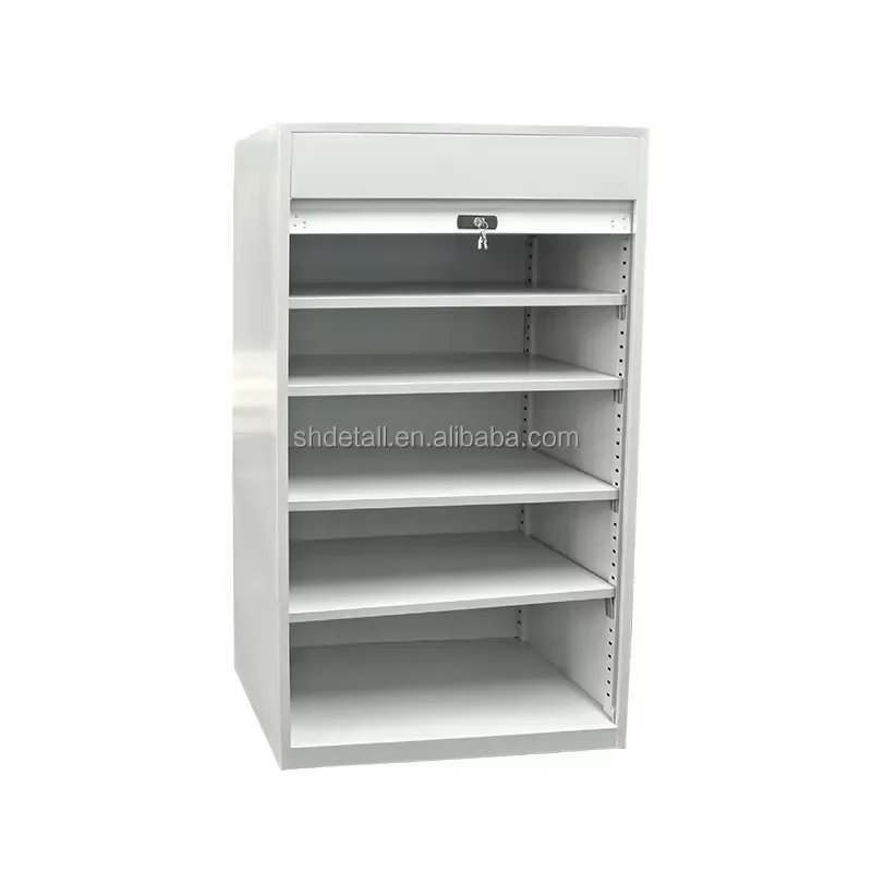 Industrial Steel Rolling Shutter Cabinet Heavy Duty Lockable Storage Unit Workshop Garage Metal Cupboard Organizer