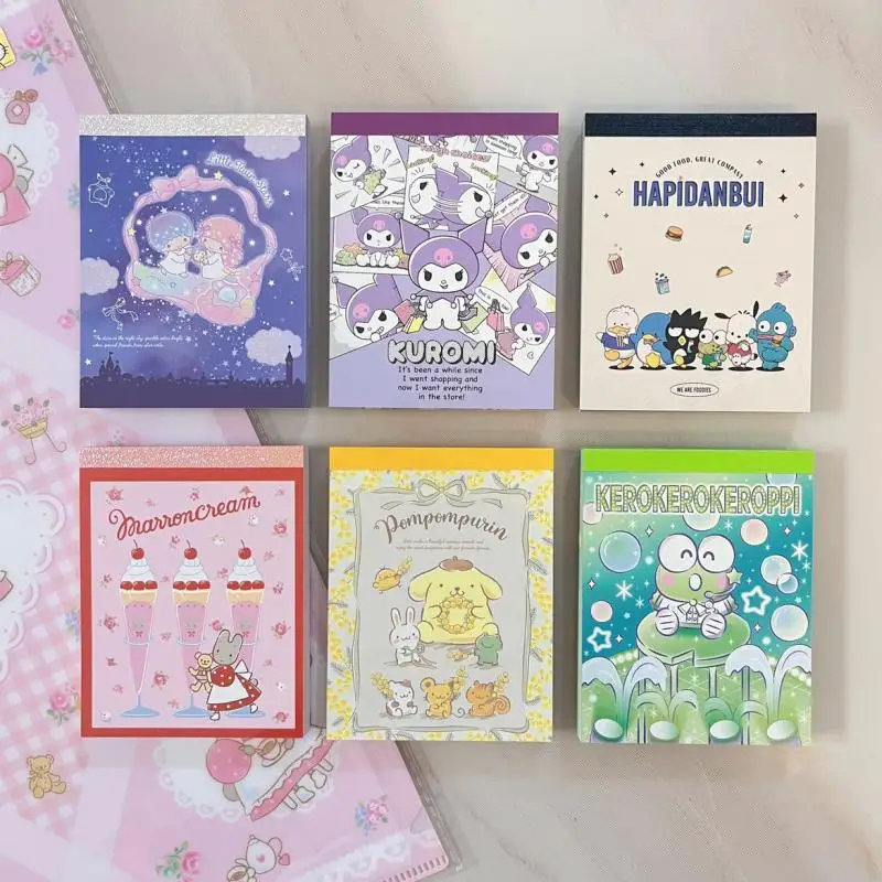 Sanrio Family New Limited Mini Colored Notebook Cute Keroppi Little Twin Stars Marron Kawaii Anime Toy for Children Figures Gift