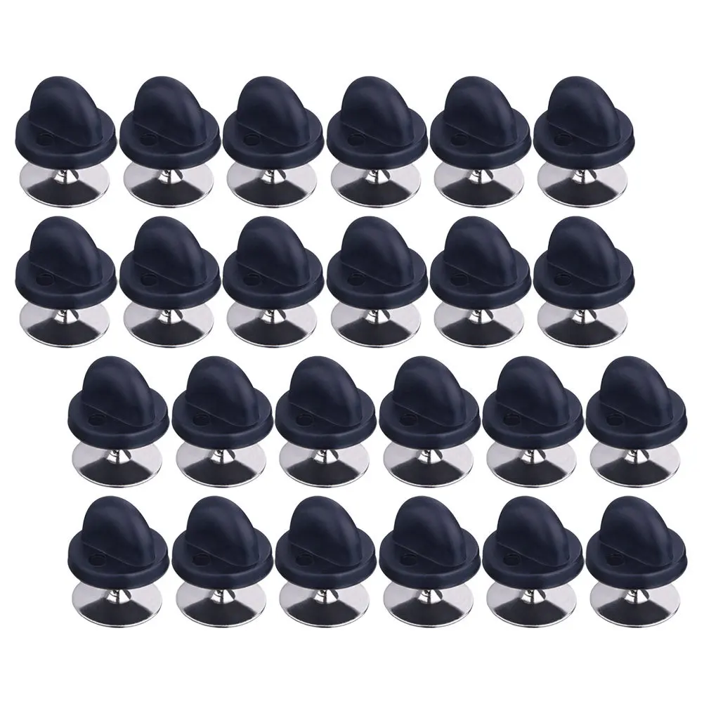 100Sets Rubber Lapel Pin Backs Clutch Back Replacement Flat Round Needles for Tie Tacks Badges DIY Craft Supplies Convenient