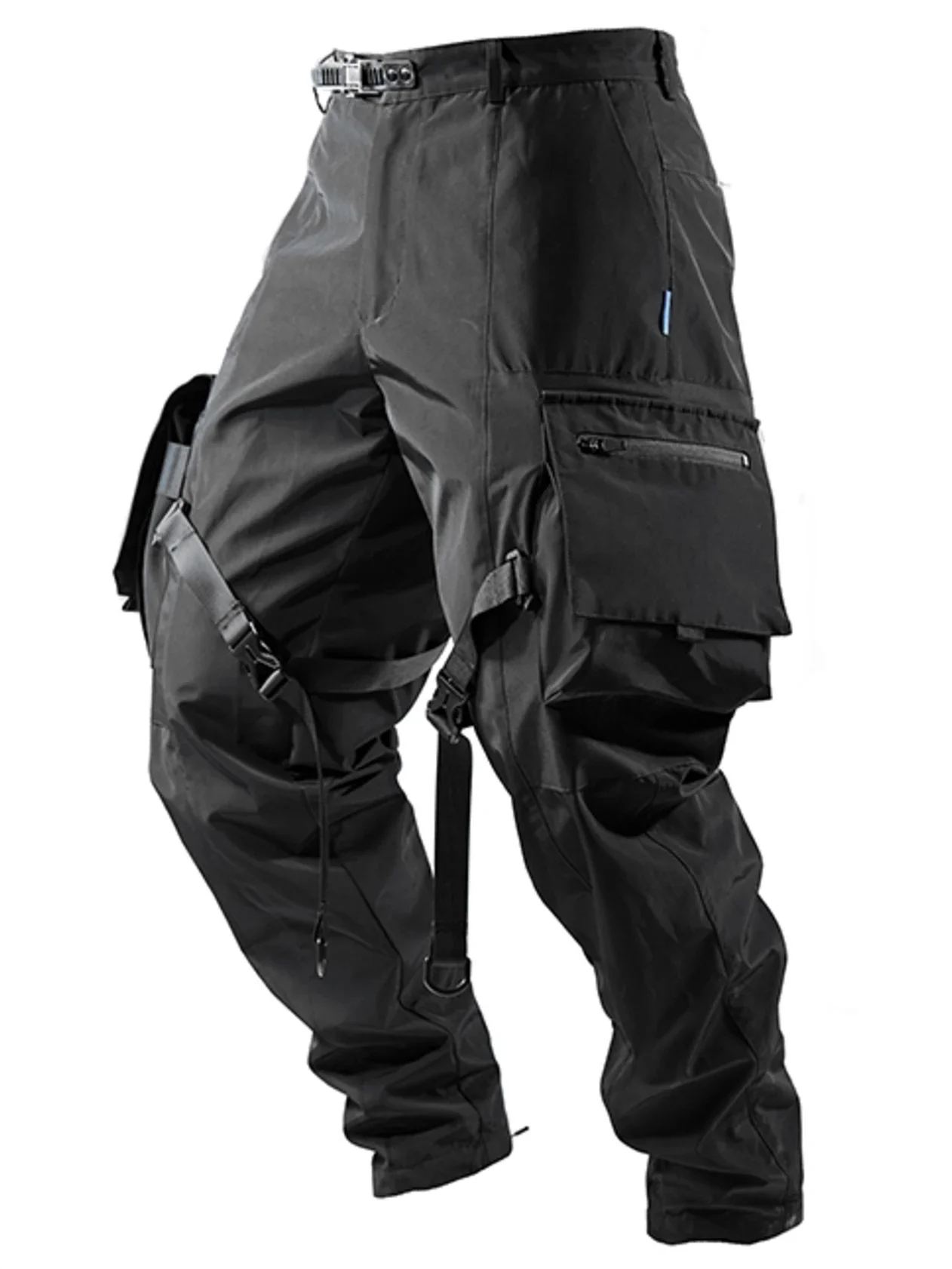 REINDEE LUSION 18AW FUNCTION WATERPROOF BLACK cargo pants with straps large pockets techwear darkwear trouser