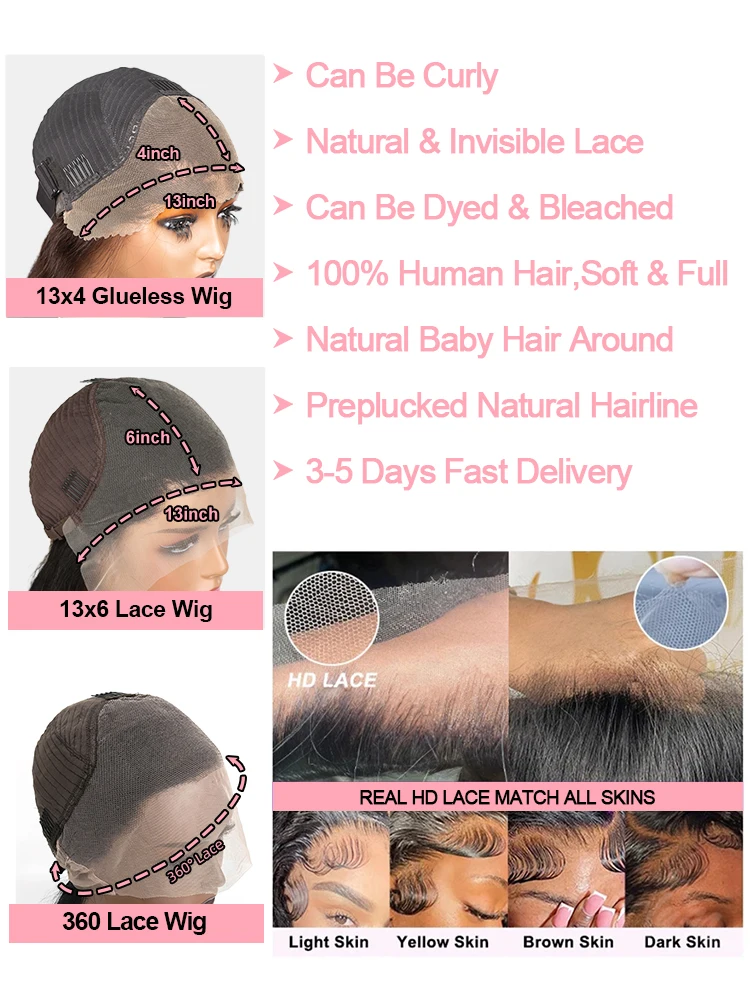 40 46 بوصة مجعد 13x6 HD الدانتيل الشفاف شعر مستعار أمامي شعر الإنسان موجة المياه 360 كامل الدانتيل الباروكات موجة عميقة شعر مستعار للنساء 250 الكثافة