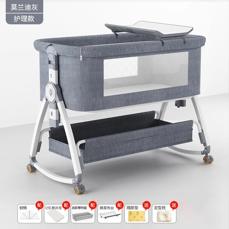 Culla Splicing Queen Culla per bambini Culla per bambini Lettino multifunzionale Letto neonato portatile