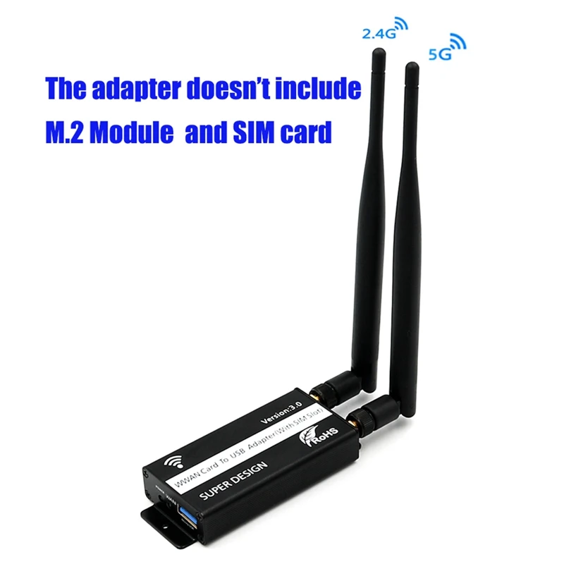 Externe netzwerk karte ngff (m.2) zu usb 3,0 drahtloser wifi adapter mit sim kartens teck platz für wwan/lte/4g modul