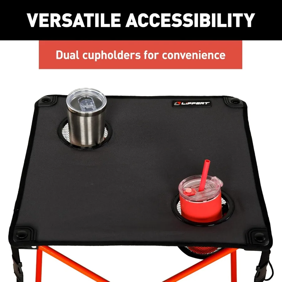 طقم كراسي وطاولة مكون من 3 قطع، كراسي قابلة للطي من البوليستر 600 دنير، حاملات أكواب مزدوجة، مغرفة مبتكرة للراحة القصوى، قابلة للطي #4