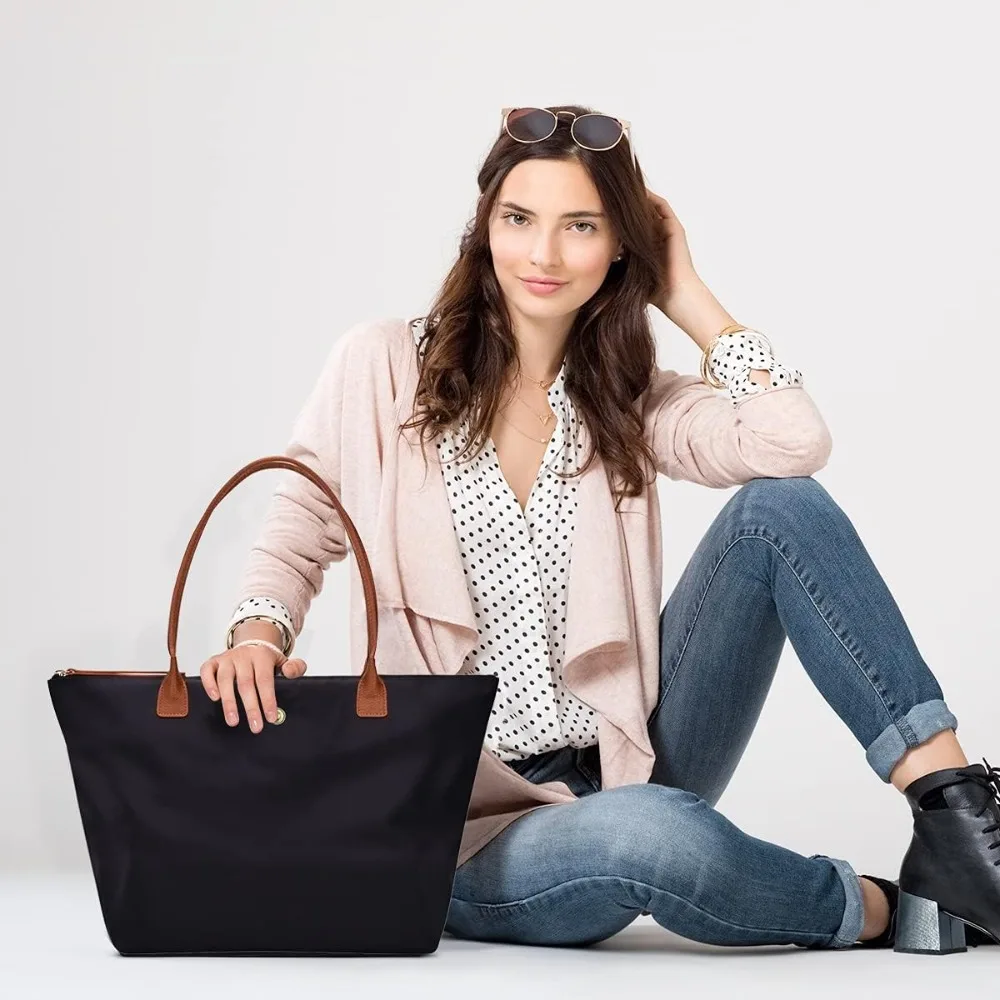 Women's Lightweight Nylon Tote Bag for Travel & Work | Foldable Shoulder Bag | Large Capacity & Fashionable Design