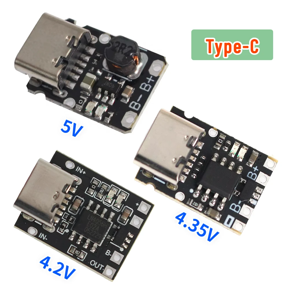 1pc Type-C 1A Lithium Battery Charging Protection Board Module 4.2V 4.35V 5V USB Polymer Battery With Temperature Protection