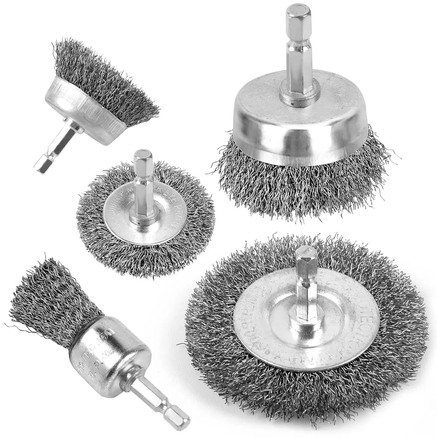 

5Pcs Wire Bursh for Drill 1/4 Inch Arbor Wire Wheel Brush Set Abrasive Drill Brush for Cleaning Rust Stripping