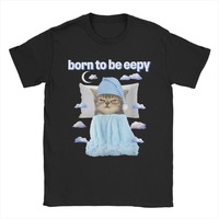 Cat Meme Women T-Shirt Eepy Cat Sleepy Awesome Tee Shirt Short Sleeve T Shirts Round Neck Clothing Gift Idea 2025 T-Shirts