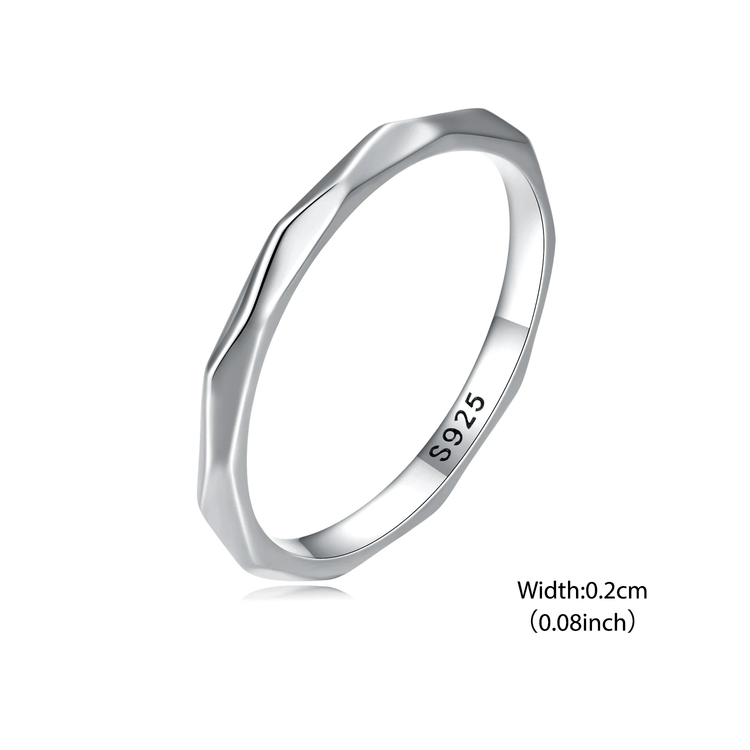 Women's 925 Silver Minimalist Ring, Simple S925 Sterling Band