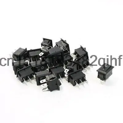 

20 Pcs 3P SPDT Black Button Snap in Rocker Switch AC 250V 6A AC 125V 10A