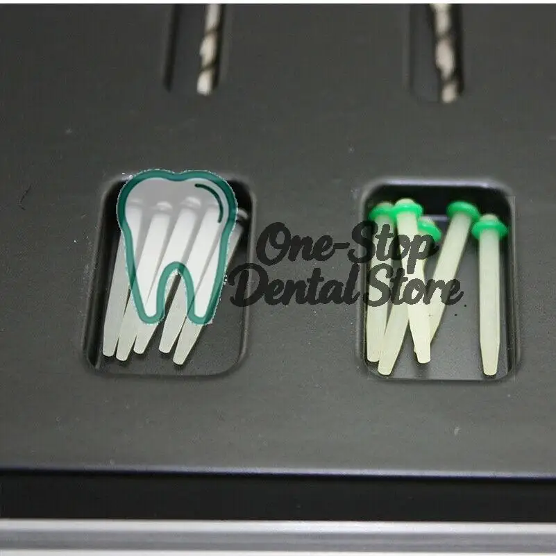 

20Pcs Dental Glass Fiber Post Single Refill Package 4Pcs Drill Screw Thread for Root Canal Restoration and Core Buildup Supplies