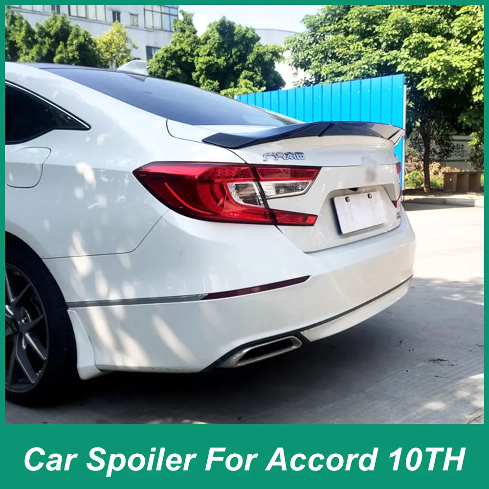 For Honda Accord Tenth Generation Sedan Four Door2018 19 20 Rear Luggage Lid Spoiler Fender R-shaped Fixed Wind Wing ABS Plastis