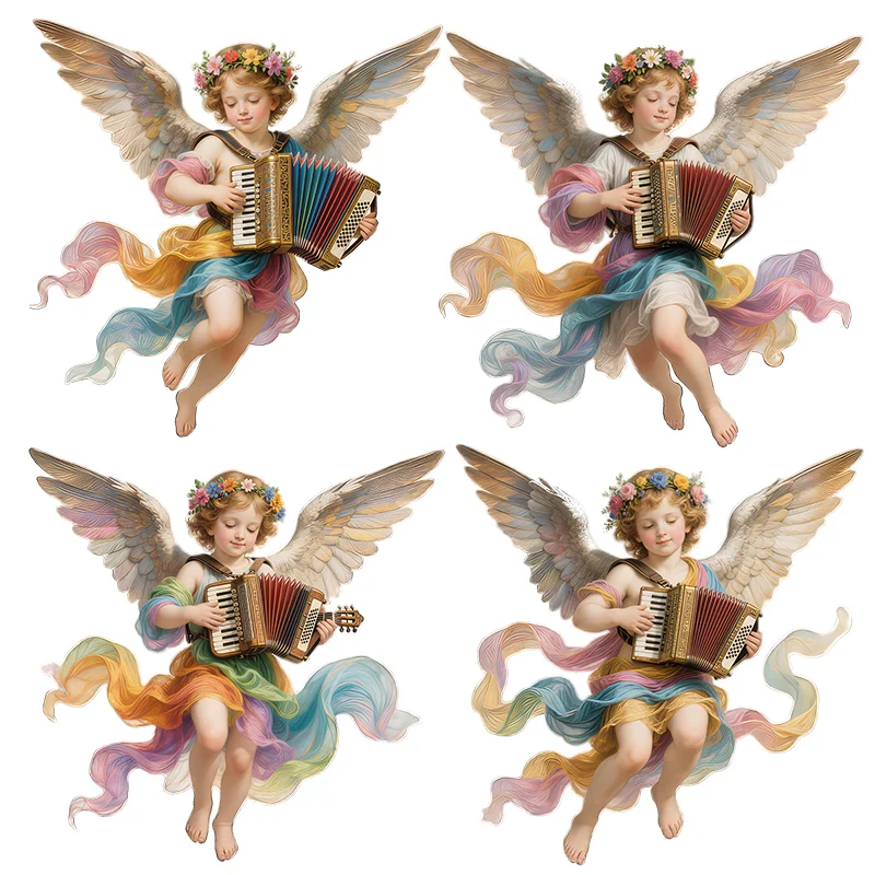 Three Ratels CFN161 Angel with the accordion Classical wall stickers for home decoration church style decals