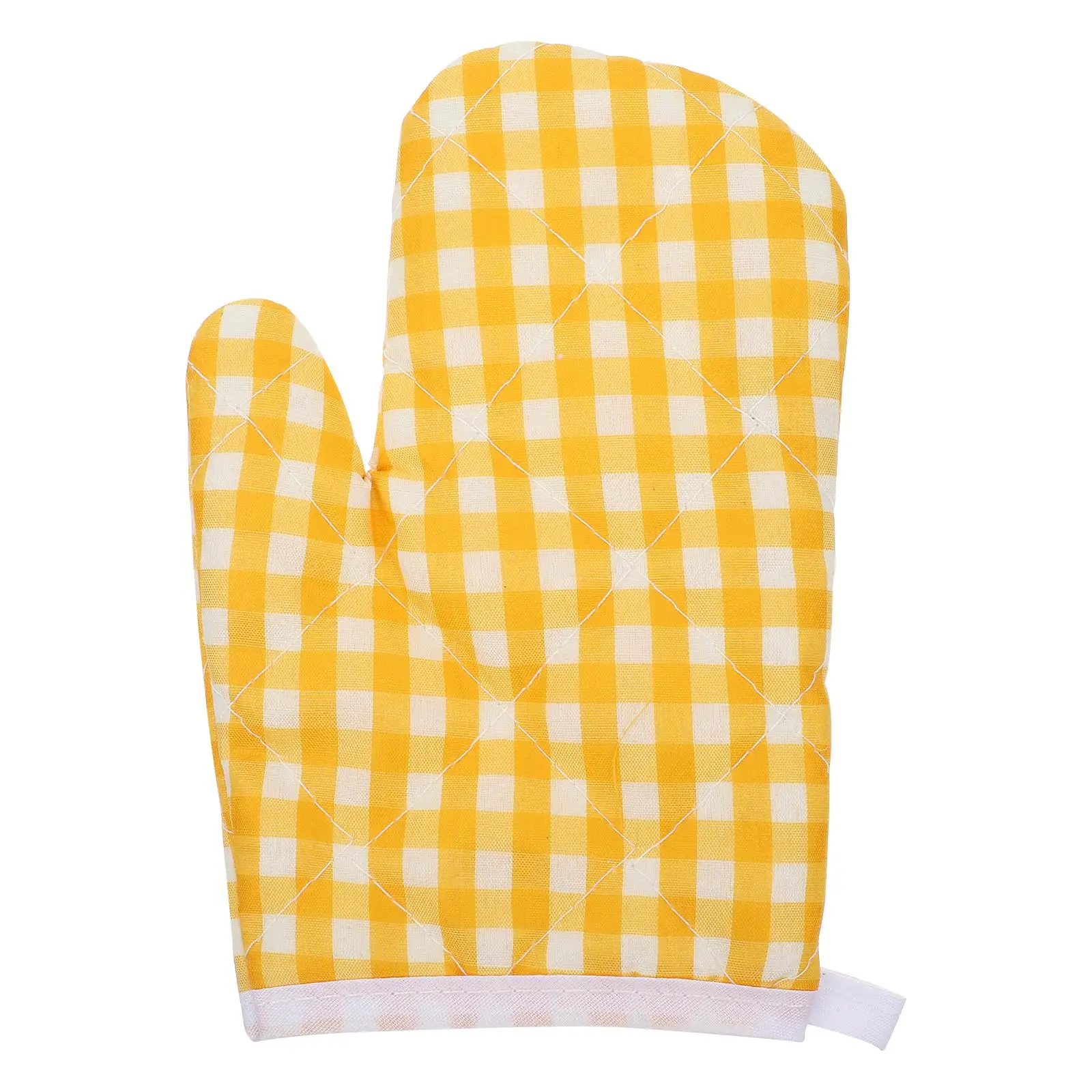 

2 Pcs Kids Oven Mitts Heat Resistant Gloves for Baking Kitchen Grid Fall Green Pattern Microwave BBQ