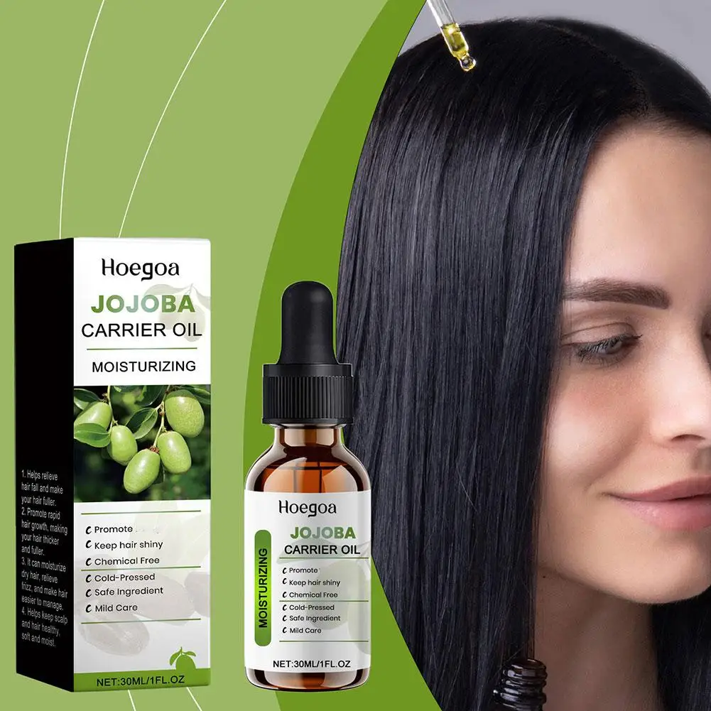 Jojoba Serum Rambut minyak pelembut perbaikan mengeriting 30ML produk perawatan rambut rusak anti-ketombe perawatan rambut kulit kepala W7S0