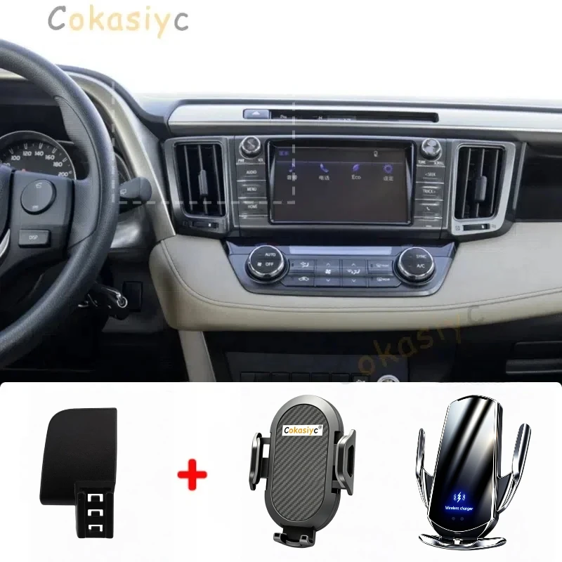 Suporte de Telefone para Carro para Toyota RAV4 RAV 4 2013 2014 2015 2016-2019, Suporte para Celular com Carregamento Sem Fio e Base Fixa Especial