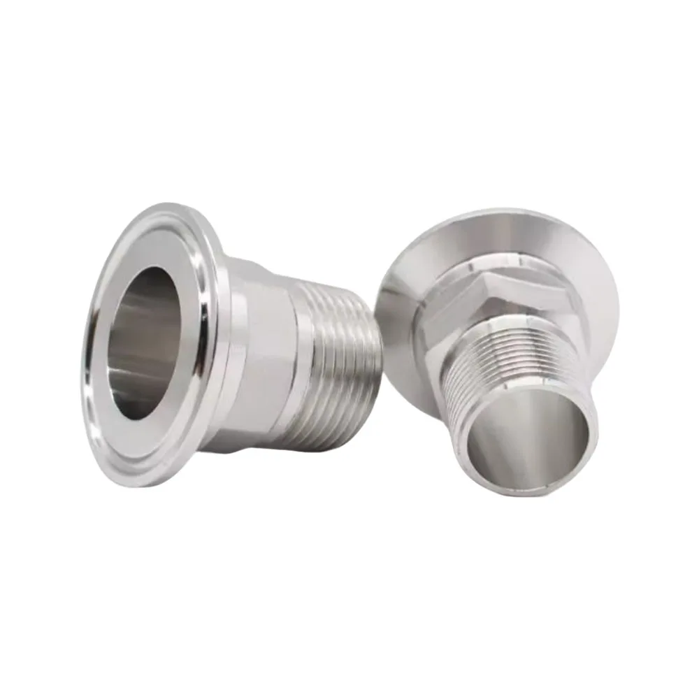 Sanitary Tri-Clamp Ferrule Fitting With Hex BSPT  External Thread SS304 Stainless Steel 1/2