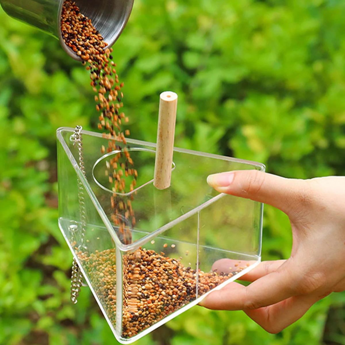 

Transparent Acrylic Bird Feeder Large Capacity Squirrel Proof See Through Design Fits Any Window Easy Refill Monitor Food Levels