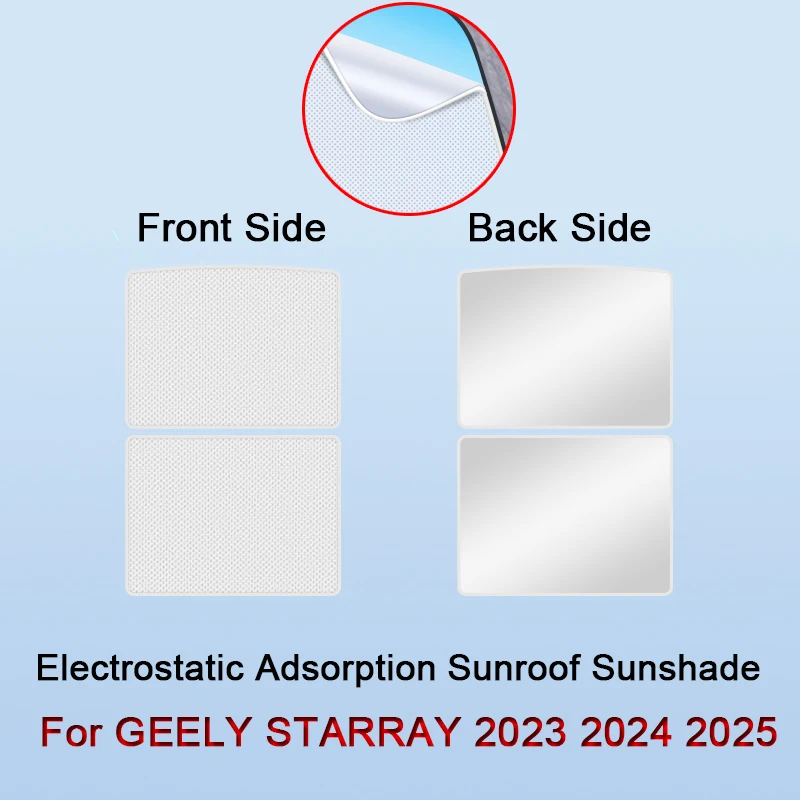 

Fit For GEELY STARRAY 2023 2024 2025 Electrostatic Adsorption Car Roof Sunshade Skylight Blind Shading Windshield Sunroof Cover