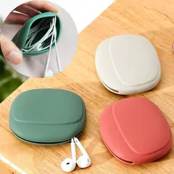 Carino verde grigio comodo organizzatore di immagazzinaggio portatile telefono cellulare cavo dati sacchetto di immagazzinaggio morbido Silicone Mini portamonete portafoglio