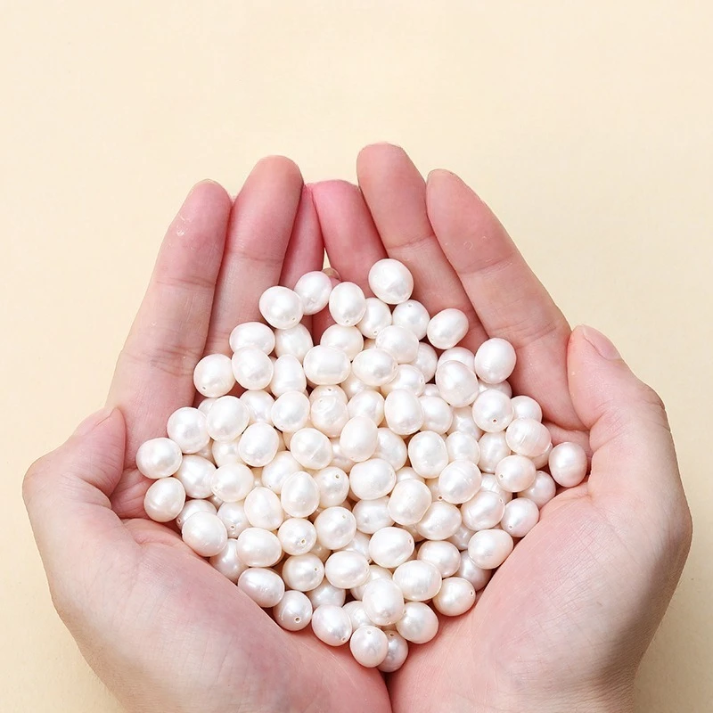 Natural 20pcs 6-7 Pearl Loose Bead Full Drilled Single Piece DIY Material Bracelet Necklace Pearl Jewelry Accessories