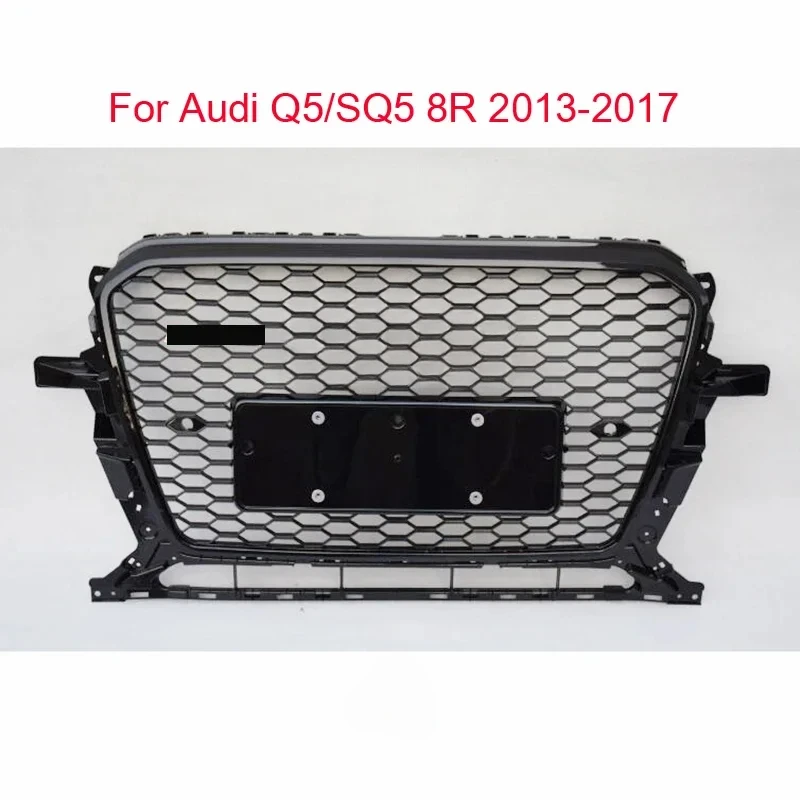 

For RSQ5 Style Front Sport Hex Mesh Honeycomb Hood Grill Black for Audi Q5/SQ5 8R 2013 2014 2015 2016 2017 Without Emblem