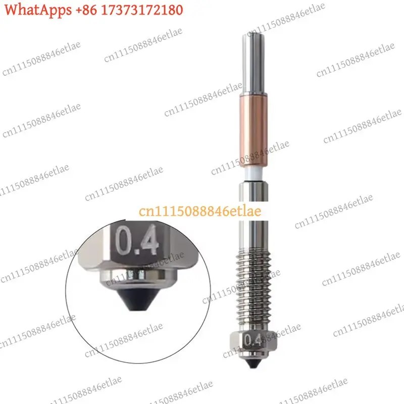 LKB  Bimetal Nozzle 0.4mm for QIDI Q2/Q2c 3D Printer - 2-Pack High-Temp Wear-Resistant for PA-CF, PC, ASA Filaments