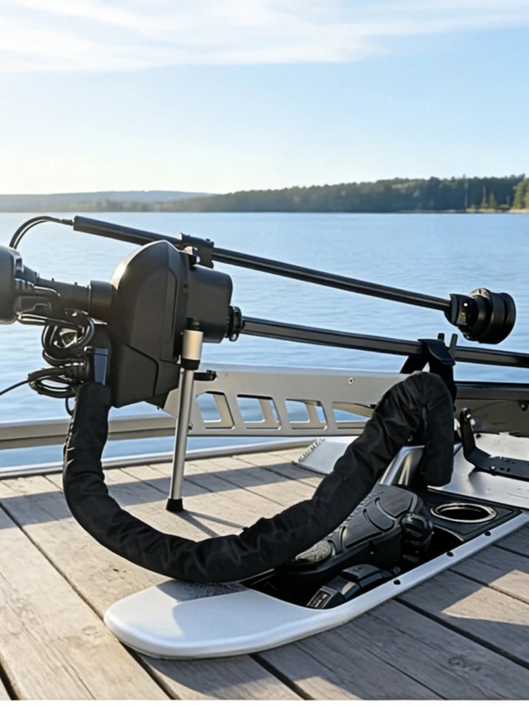 Bootsaußenbordmotor-Aufbewahrungshülle 47 Zoll mit Reißverschluss, Kabelschutz für Trolling-Motoren, Kabelummantelung für Boote, Marine und Angeln
