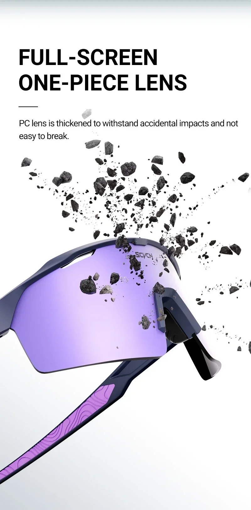 SCVCN Photochrome Sonnenbrille für Herren, Fahrradbrille, MTB-Bike-Sonnenbrille, Sportbrille, Laufbrille, Fahrradbrille, UV400, Damen – Detail 4