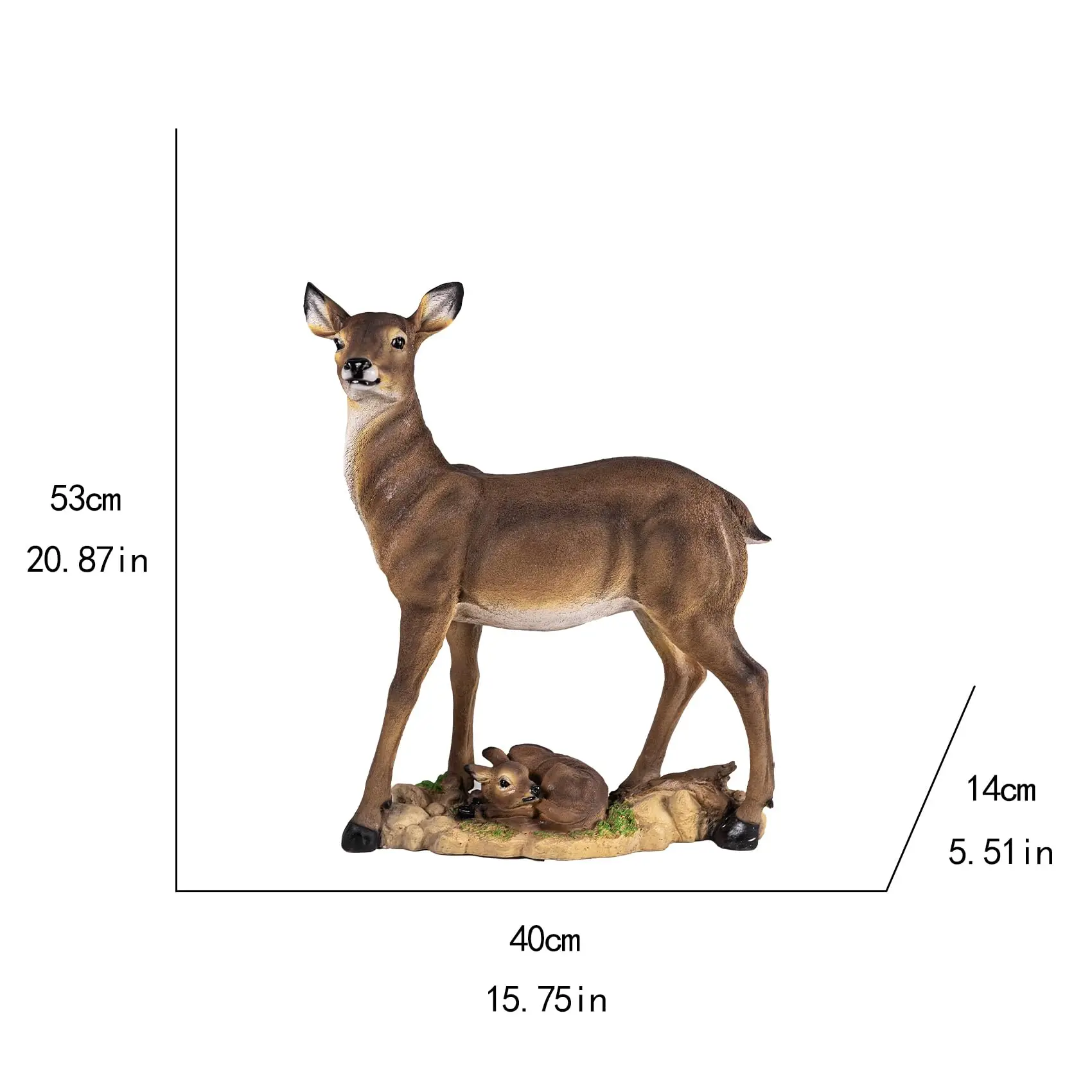 20.8 Inch Weather-Resistant Sika Deer Decoy - Outdoor Garden Lawn Decor, Fits Yard/Patio/Grass/Christmas, Ideal Gift