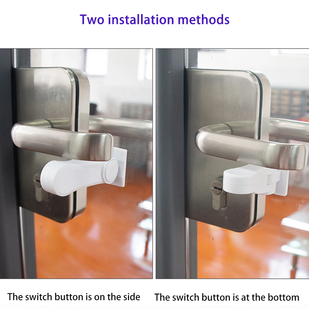 Universal Door Lever Lock Child Baby Safety Lock Rotation Proof Professional Door Adhesive Security Latch Multi-functional