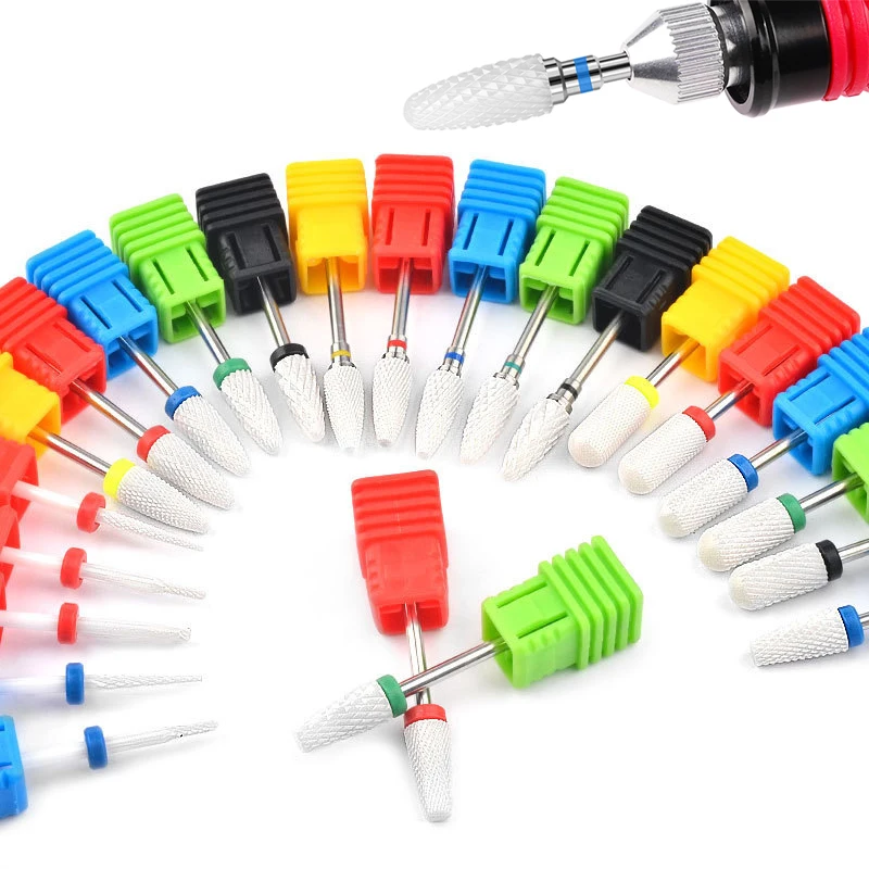1 Piece Ceramic Nail Drill Bit 3/32 Electric Manicure Drills Pedicure Mill Bits Machine Files Removal Nail Art Accessories Tool