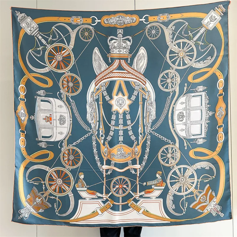 

Mulberry Silk Scarf Luxury Brand Shawl Luxury Designer Square Bandanas Hair Bag Accessories Head Decoration Christmas Gift