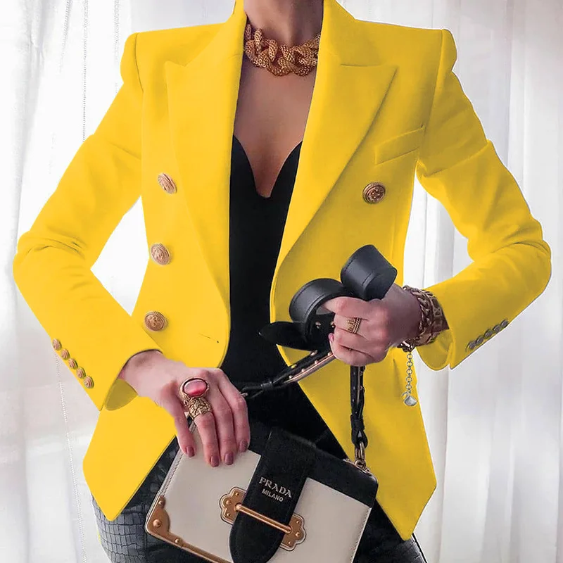 2023 Autumn and Winter Hot Style Women\'s Clothing Solid Color Fashion Suit Short Coat Women Blazer Women