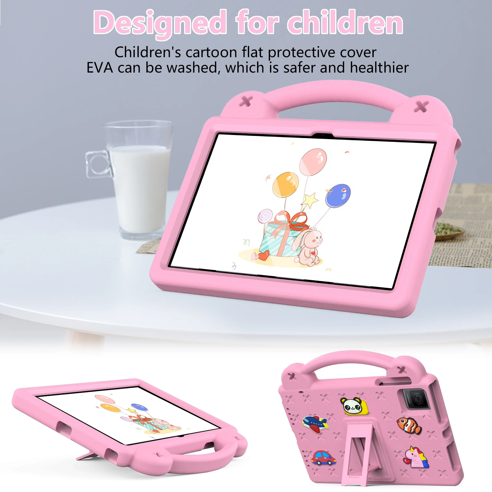 Funda EVA con soporte de oso para niños, carcasa a prueba de golpes con soporte de mano, para Blackview Oscal Pad 15 Tab 11 SE, Wifi, 10,36 pulgadas