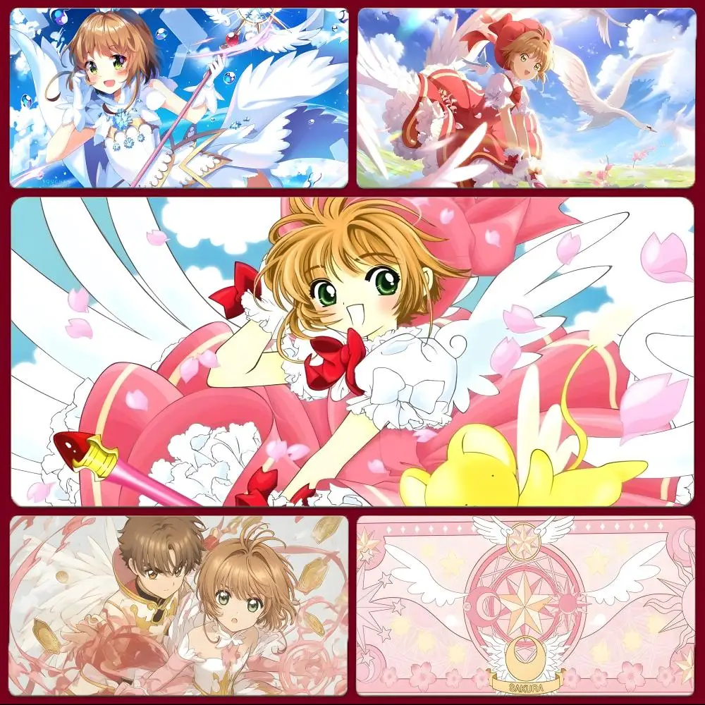 Cute Lovely Anime C-Cardcaptor Sakura Mouse Pad Large Gaming Mousepad with Stitched Edges Thickened Desk Mat PC