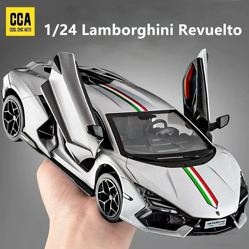 

1:24 Lamborghini Revuelto суперкар из сплава, литая под давлением модель автомобиля, звук и свет, детские игрушки, коллекционные украшения, подарок на день рождения